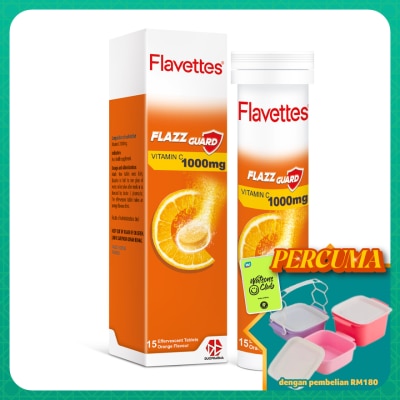 FLAVETTES - Effervescent Vitamin C 1000mg Orange 15's