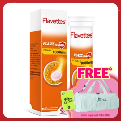 FLAVETTES Effervescent Vitamin C 1000mg Passion Fruits 15's