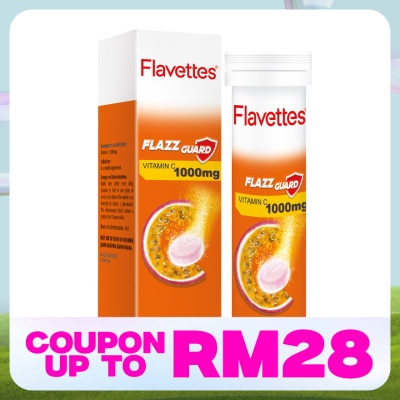 FLAVETTES Effervescent Vitamin C 1000mg Passion Fruits 15's