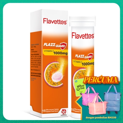 FLAVETTES - Effervescent Vitamin C 1000mg Passion Fruits 15's