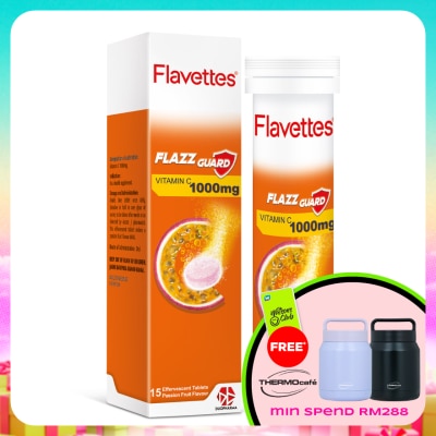 FLAVETTES - Effervescent Vitamin C 1000mg Passion Fruits 15's