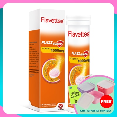 FLAVETTES Effervescent Vitamin C 1000mg Passion Fruits 15's