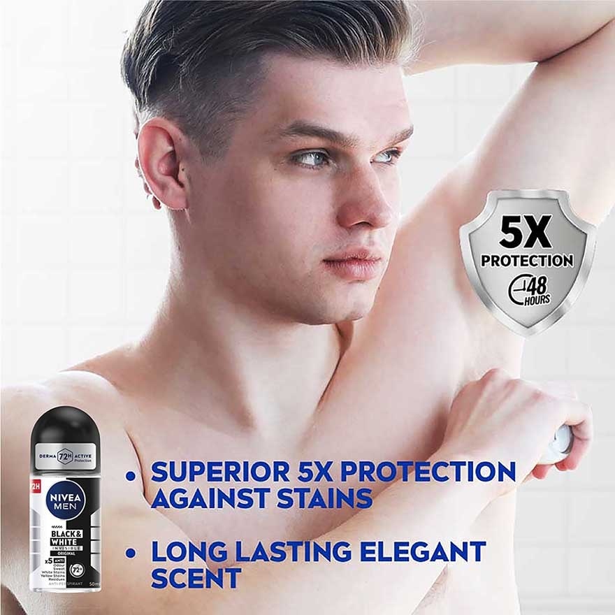 Deodorant Black & White Roll On Twin Pack 2x50ml