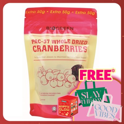 BIOGREEN PAC37 Whole Dried Cranberries 170g
