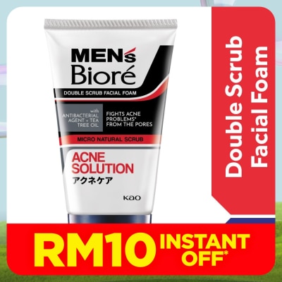 MEN'S BIORE Men'S  Double Scrub Acne Solution 100g Face Wash