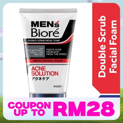 MEN'S BIORE Men'S  Double Scrub Acne Solution 100g Face Wash