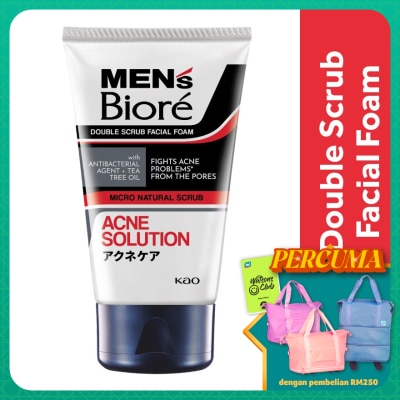 MEN'S BIORE Men'S Double Scrub Acne Solution 100g Face Wash