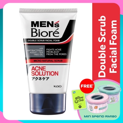 MEN'S BIORE Men'S  Double Scrub Acne Solution 100g Face Wash