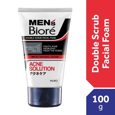 MEN'S BIORE Men'S  Double Scrub Acne Solution 100g Face Wash