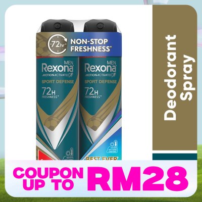 REXONA Men Defense Spray 2x135ml