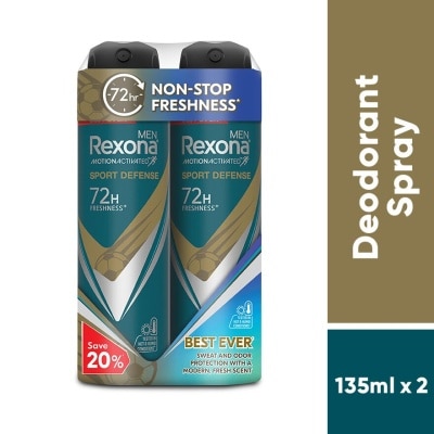 REXONA Men Defense Spray 2x135ml