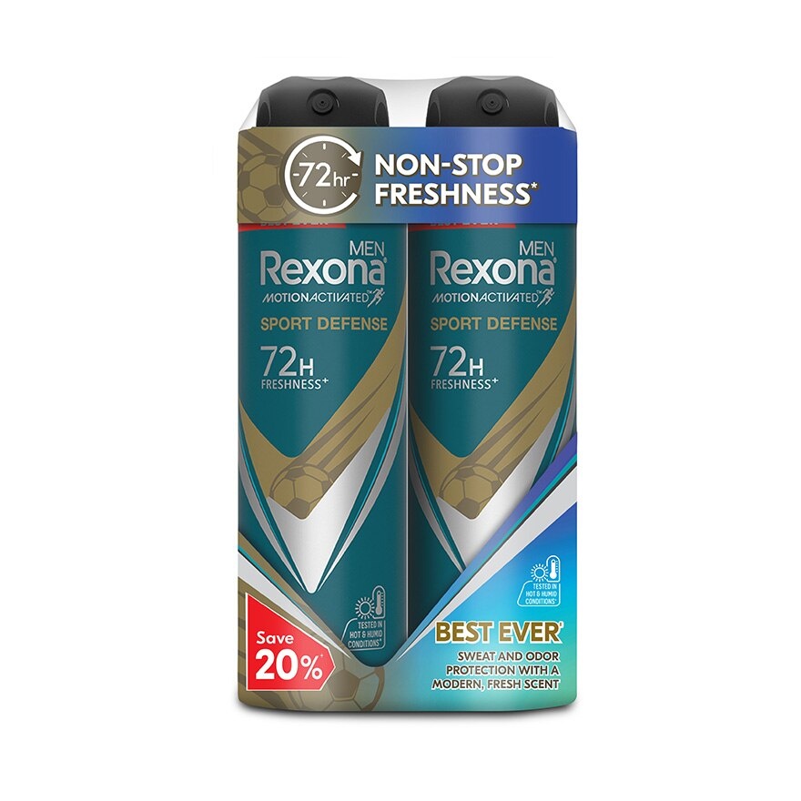 REXONA, Men Defense Spray 2x135ml | Watsons Malaysia