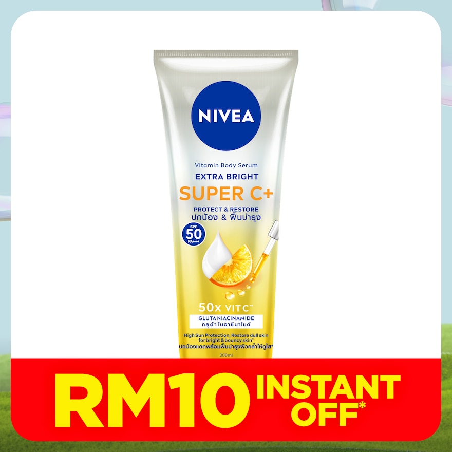 NIVEA Extra Bright Super C+ SPF50 Vitamin Serum 300ml