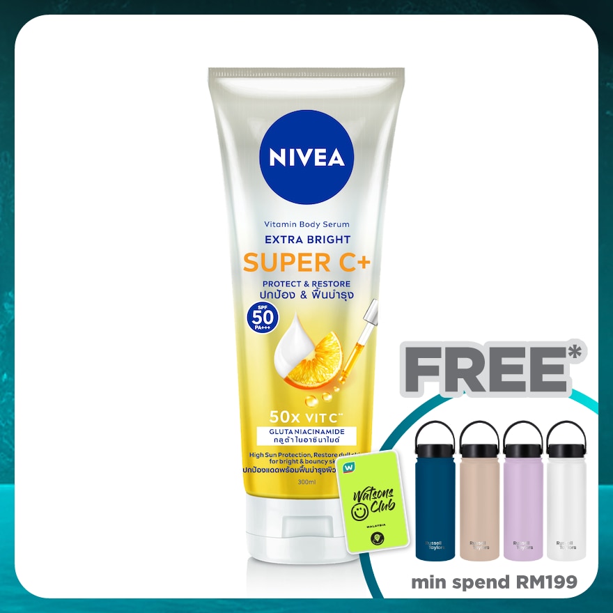 NIVEA Extra Bright Super C+ SPF50 Vitamin Serum 300ml
