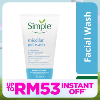 SIMPLE Water Boost Micellar Facial Wash Gel Wash 150ml