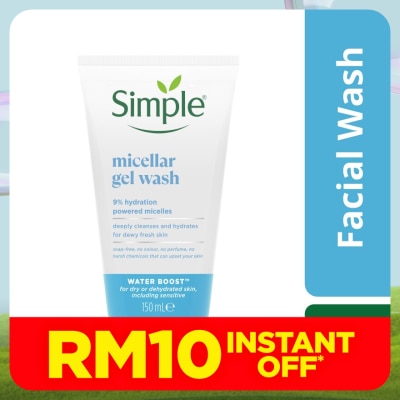 SIMPLE Water Boost Micellar Facial Wash Gel Wash 150ml