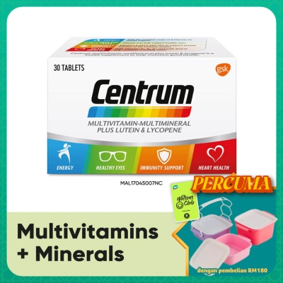 CENTRUM - Multivitamin-Multimineral Plus Lutein & Lycopene 30s