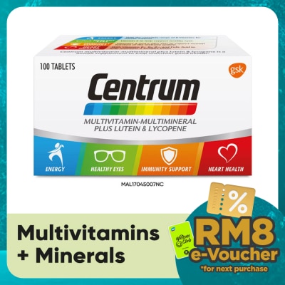 CENTRUM Multivitamin-Multimineral Plus Lutein & Lycopene 100s
