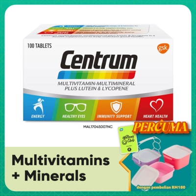 CENTRUM - Multivitamin-Multimineral Plus Lutein & Lycopene 100s