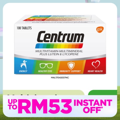 CENTRUM Multivitamin-Multimineral Plus Lutein & Lycopene 100s