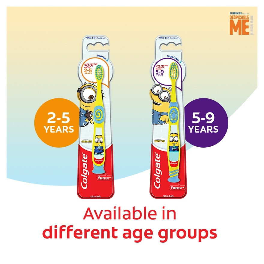 Colgate Kids Minion Toothbrush 2 to 5 Years (Ultra Soft)
