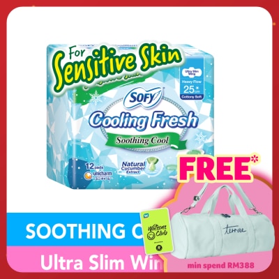 SOFY Cooling Fresh Cucumber Ultra Slim Wing 25cm 12s