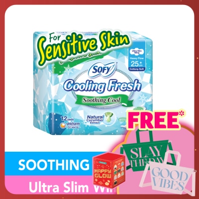 SOFY Cooling Fresh Cucumber Ultra Slim Wing 25cm 12s
