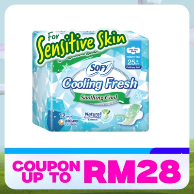 SOFY Cooling Fresh Cucumber Ultra Slim Wing 25cm 12s