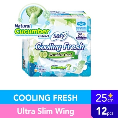 SOFY Cooling Fresh Cucumber Ultra Slim Wing 25cm 12s