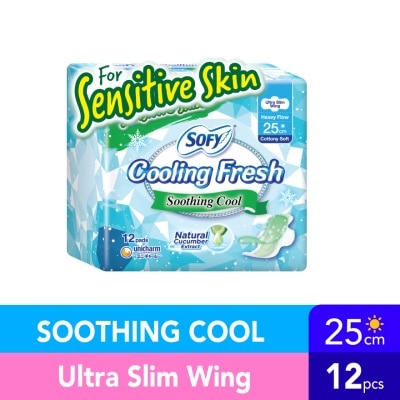 SOFY Cooling Fresh Cucumber Ultra Slim Wing 25cm 12s