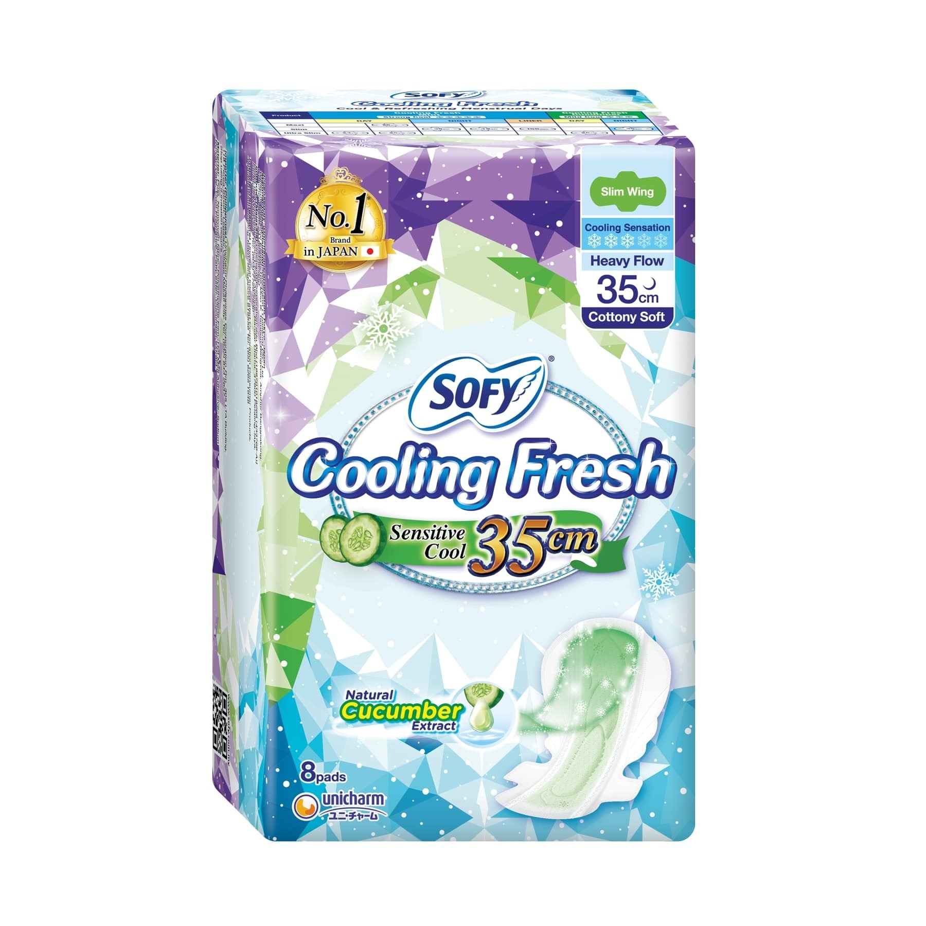 Cooling Fresh Cucumber Ultra Slim Wing 35cm 8s