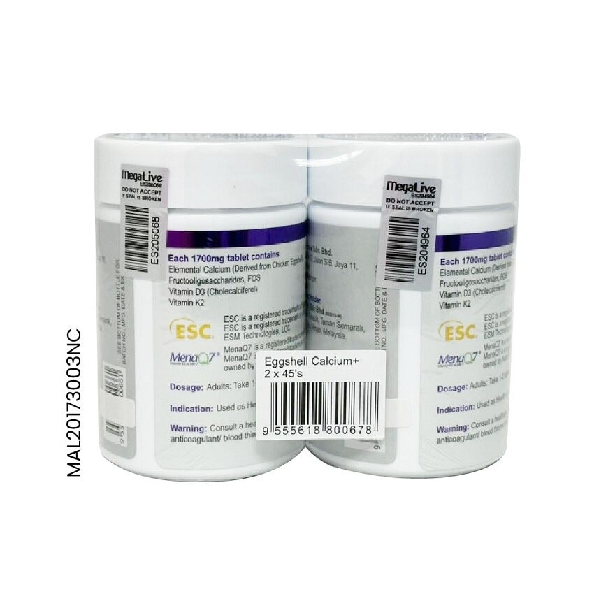 Eggshell Calcium Plus 2X45s