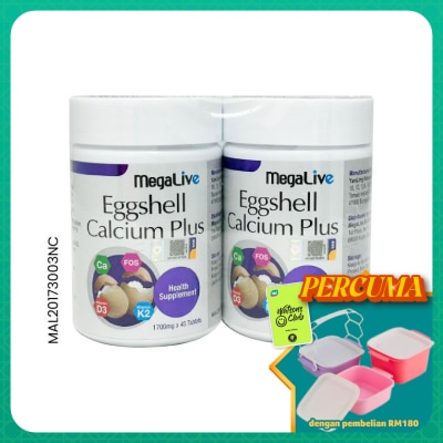 MEGALIVE - Eggshell Calcium Plus 2X45s