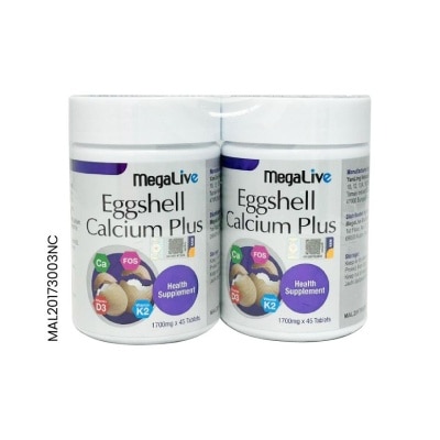 MEGALIVE Eggshell Calcium Plus 2X45s