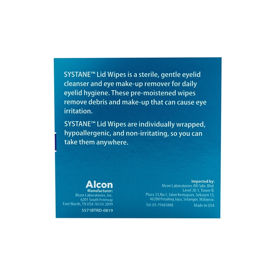 Alcon Lid Wipes 30's (Eyelid Cleansing Wipes)