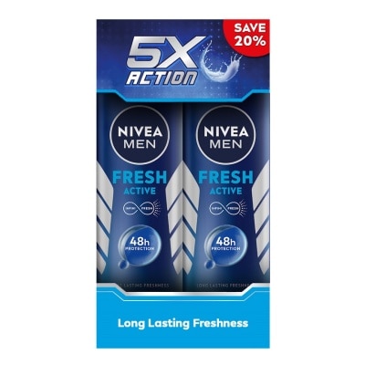 NIVEA FOR MEN Deodorant Fresh Spray Twin Pack 2x150ml