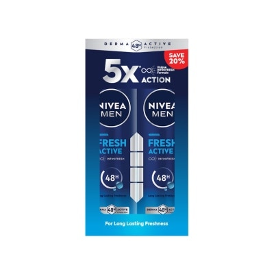 NIVEA FOR MEN Deodorant Fresh Spray Twin Pack 2x150ml