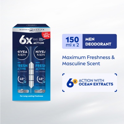 NIVEA FOR MEN Deodorant Fresh Spray Twin Pack 2x150ml image