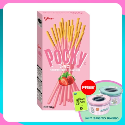 POCKY Strawberry Cream Covered Biscuit Sticks 38g