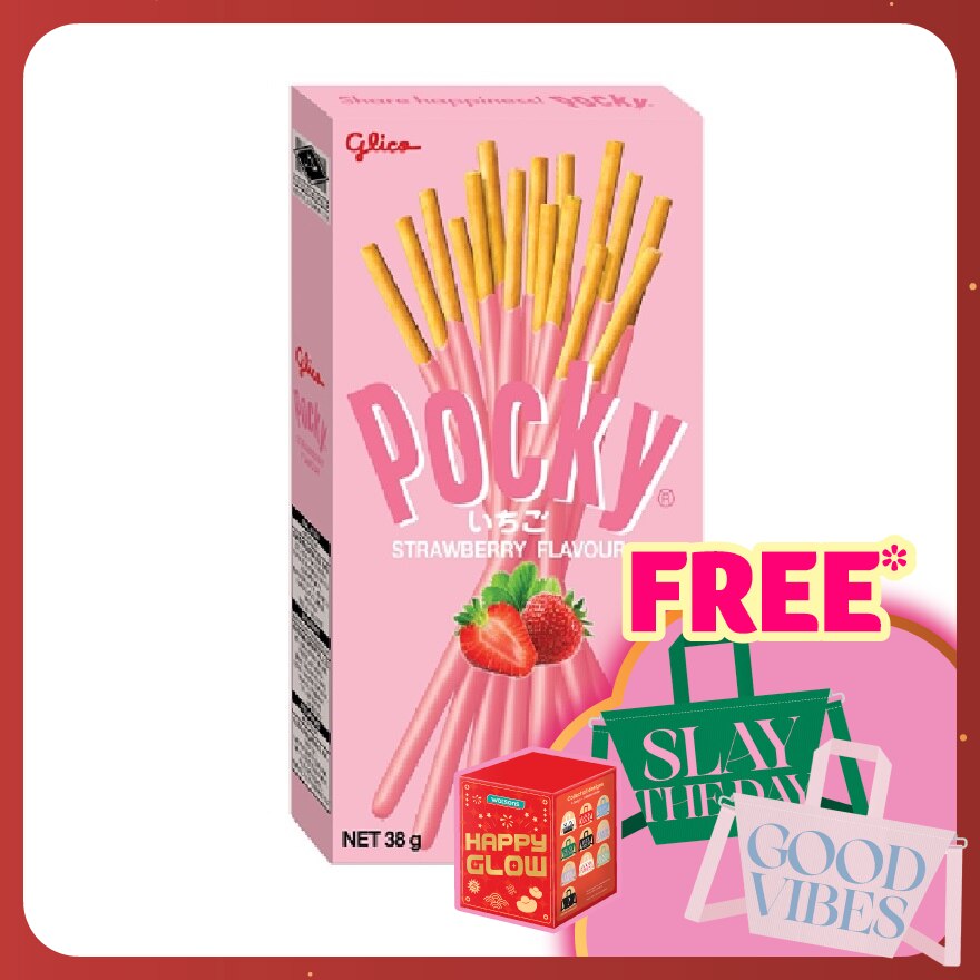 Strawberry Cream Covered Biscuit Sticks 38g
