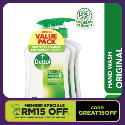 DETTOL Hand Wash Value Pack Original 250g x3