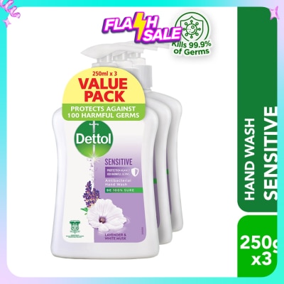 DETTOL Hand Wash Sensitive Lavender & White Musk Value Pack 250g x3