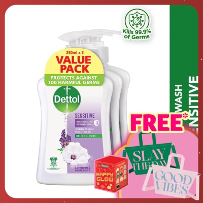 DETTOL Hand Wash Sensitive Lavender & White Musk Value Pack 250g x3