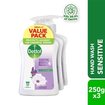 DETTOL Hand Wash Sensitive Lavender & White Musk Value Pack 250g x3