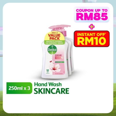 DETTOL Hand Soap Skincare 250ML (2+1 Pack)