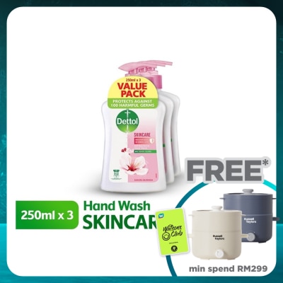 DETTOL Hand Soap Skincare 250ML (2+1 Pack)
