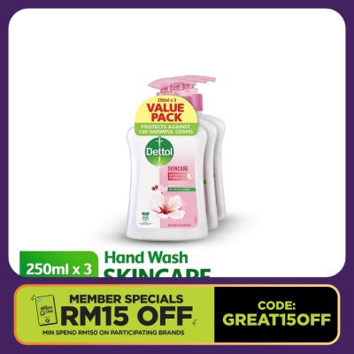DETTOL Hand Soap Skincare 250ML (2+1 Pack)