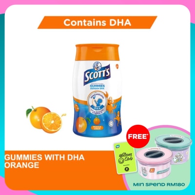 SCOTT'S DHA Omega 3 Gummies Orange Brain Support 60S