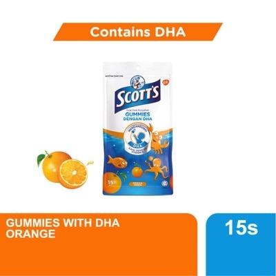 SCOTT'S DHA Omega 3 Gummies Orange Brain Support 15S