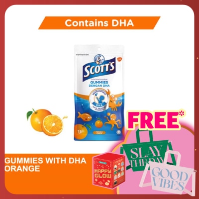 SCOTT'S DHA Omega 3 Gummies Orange Brain Support 15S